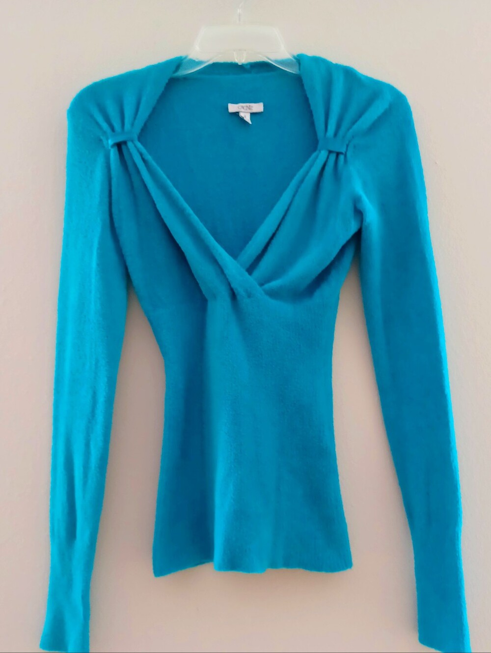 Cache Knit Wrap Sweater, Size S - Picture 6 of 13